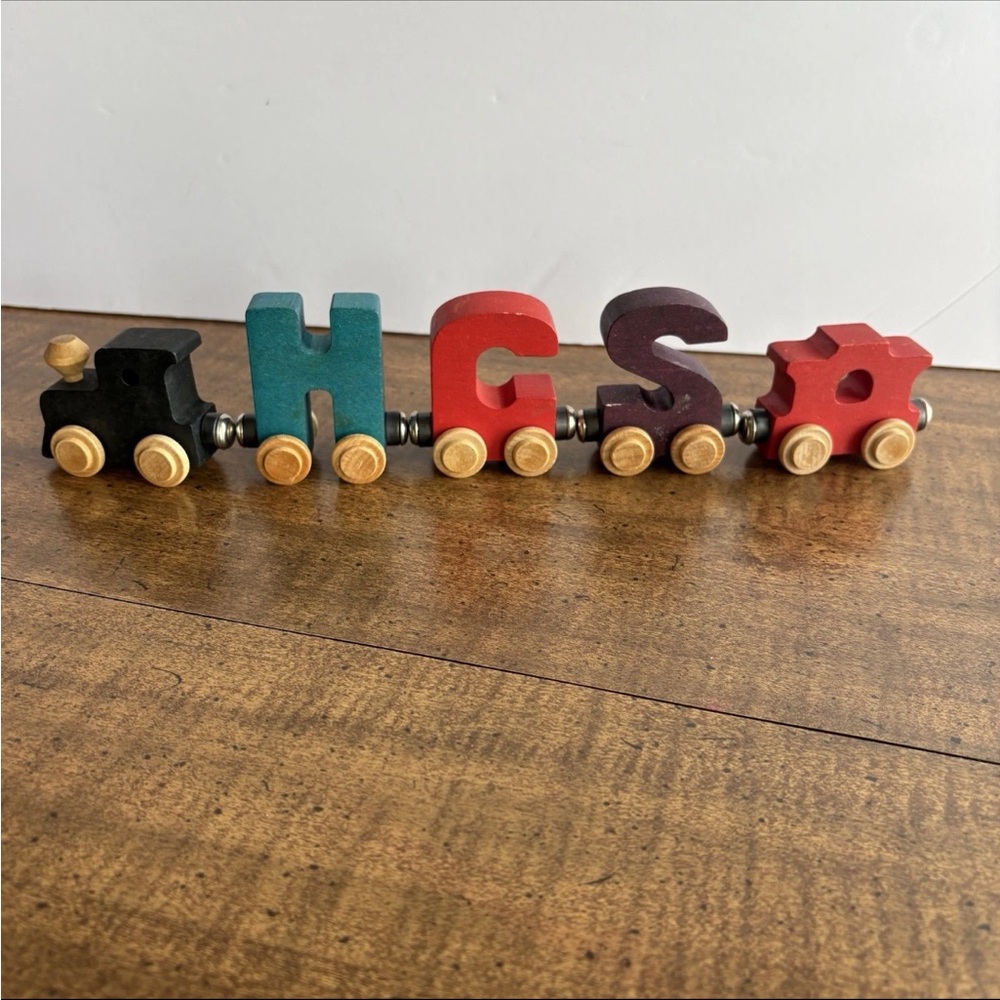 Name Trains Bright Letter Wood Railway Maple Landmark LOT of 5 Cl